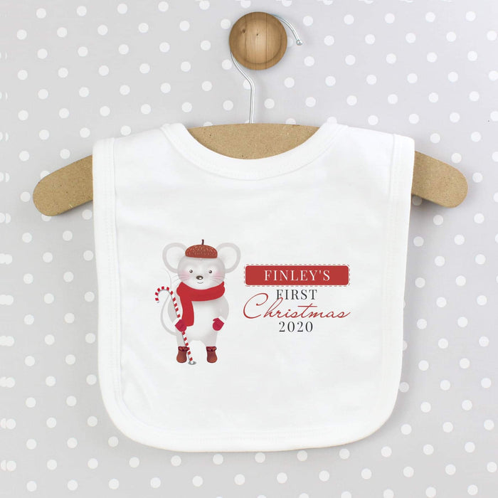 Personalised Baby’s 1st Christmas Mouse Bib