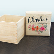 Personalised Gardener's Wooden Seeds Box - Flower Garland