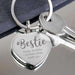 Personalised #Bestie Diamante Heart Keyring - Myhappymoments.co.uk