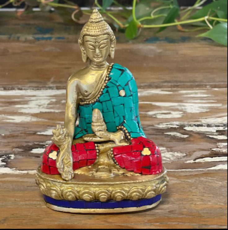 Hand Crafted Brass Infinite Light Amitabha Buddha Statue