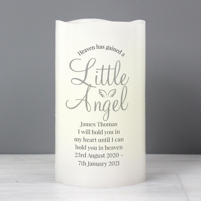Personalised Little Angel Memorial LED Candle