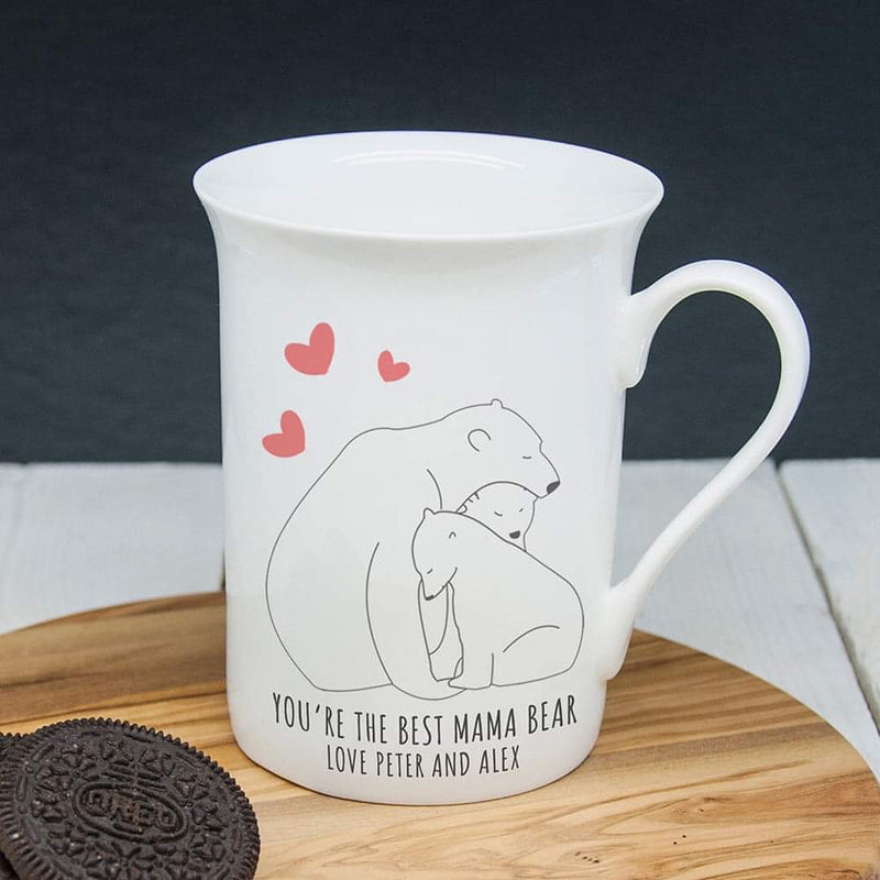 Personalised The Best Mama Bear Bone China Mug - Myhappymoments.co.uk