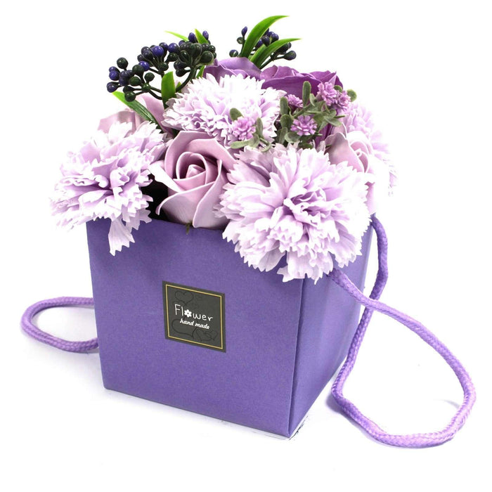Soap Flower Bouquet - Lavender Rose & Carnation - Myhappymoments.co.uk