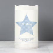 Personalised Stitch & Dot Baby Boy Nightlight LED Candle