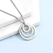 Personalised Family Names Necklace - Sterling Silver Plated