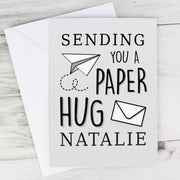 Personalised Grey Hug From Afar Card