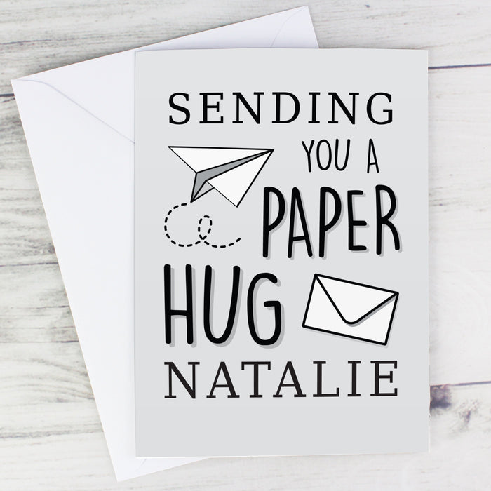 Personalised Grey Hug From Afar Card