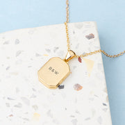 Personalised Rectangular Photo Locket Necklace - Gold Plated