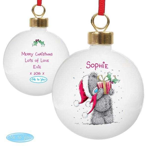 Personalised Me To You Christmas Bauble - Myhappymoments.co.uk