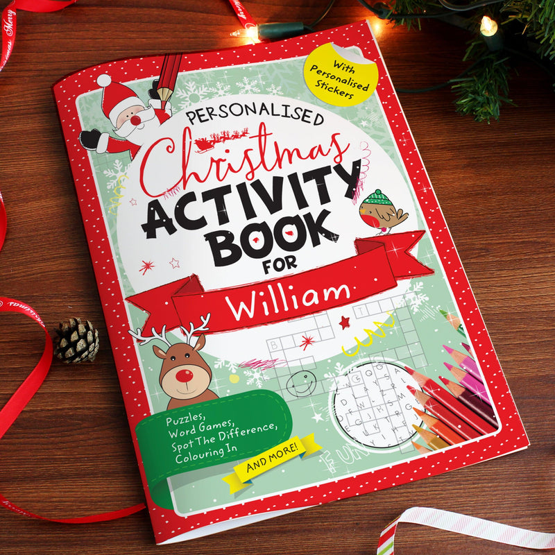 Personalised Christmas Activity Book with Stickers - Myhappymoments.co.uk