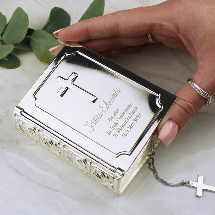 Personalised Bible Trinket Box - Christening Gift
