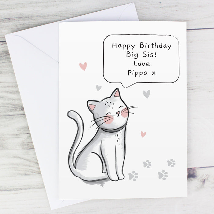 Personalised Cat Speech Bubble Card