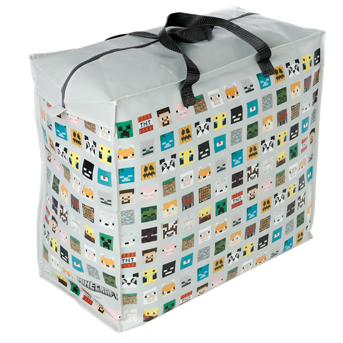 Official Licensed Minecraft Faces Zip Up Laundry Storage Bag