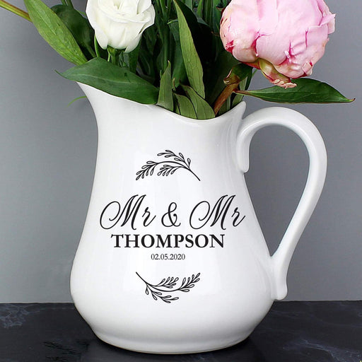 Personalised Classic Wedding Ceramic Flower Jug From Pukkagifts.uk