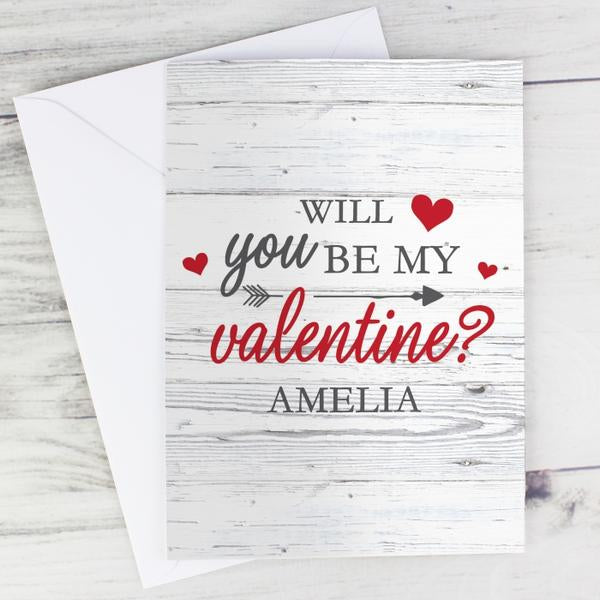 Personalised Will You Be My Valentine Card - Myhappymoments.co.uk
