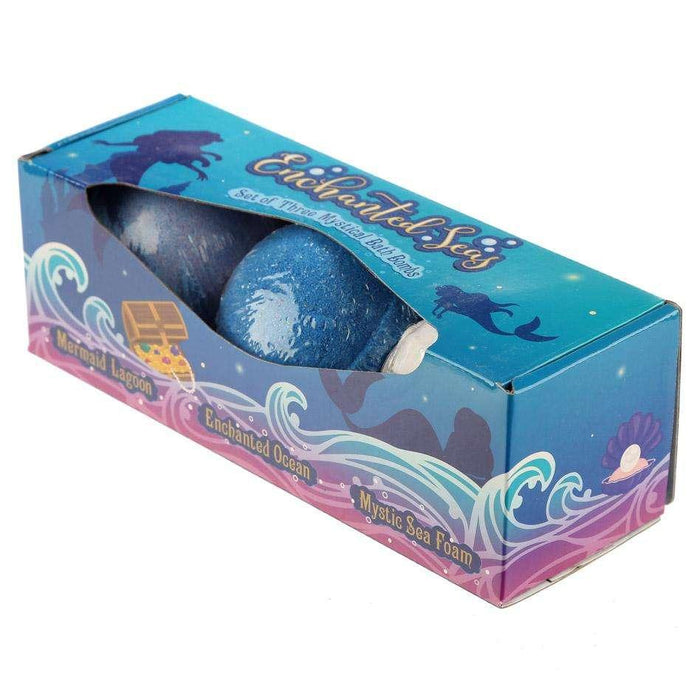 Set of 3 Enchanted Seas Mermaid Bath Bombs - Exotic Scents - Myhappymoments.co.uk