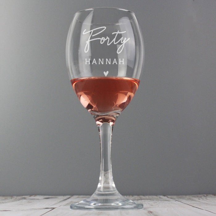 Engraved Birthday Any Age Wine Glass