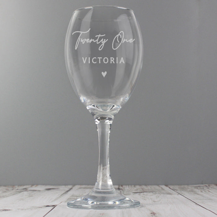 Engraved Birthday Any Age Wine Glass