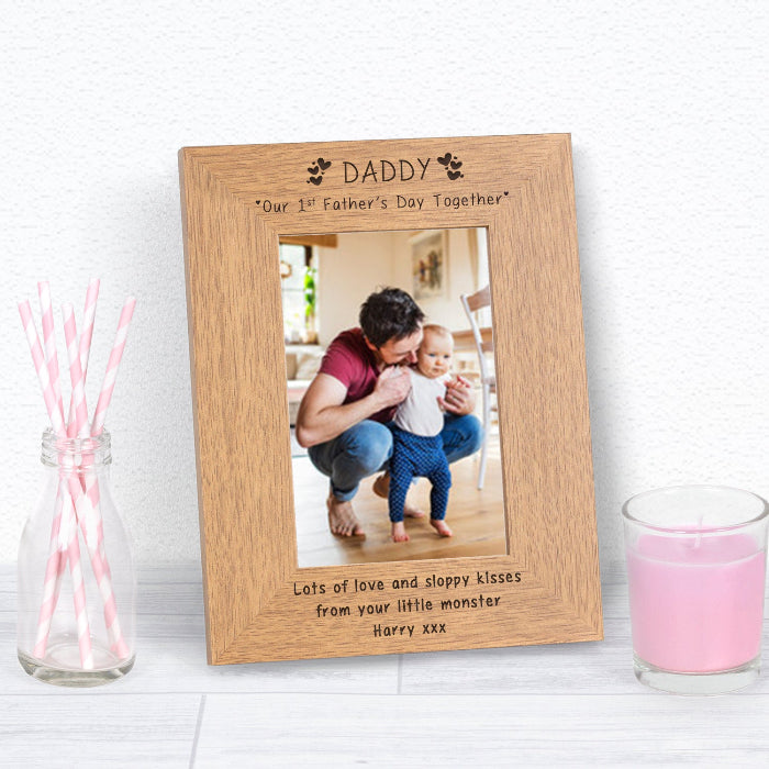 Engraved Daddy Our 1st Fathers Day Together Photo Frame