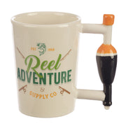 Reel Adventure Fishing Shaped Handle Mug with Oval Float - Myhappymoments.co.uk