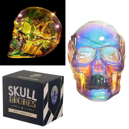 Skull & Bones Iridescent Rainbow LED Skull Head Light - Myhappymoments.co.uk
