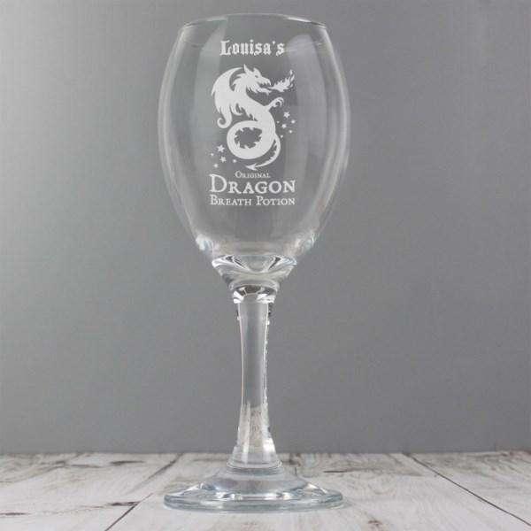 Personalised Dragon Breath Potion Wine Glass - Myhappymoments.co.uk