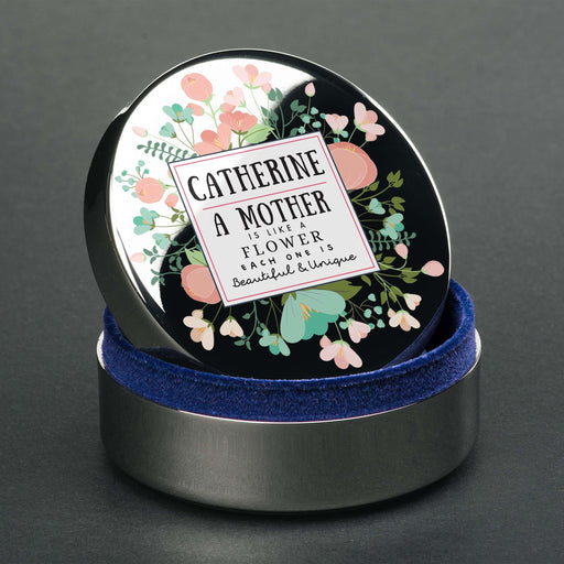 Personalised Beautiful & Unique Round Trinket Box - Myhappymoments.co.uk