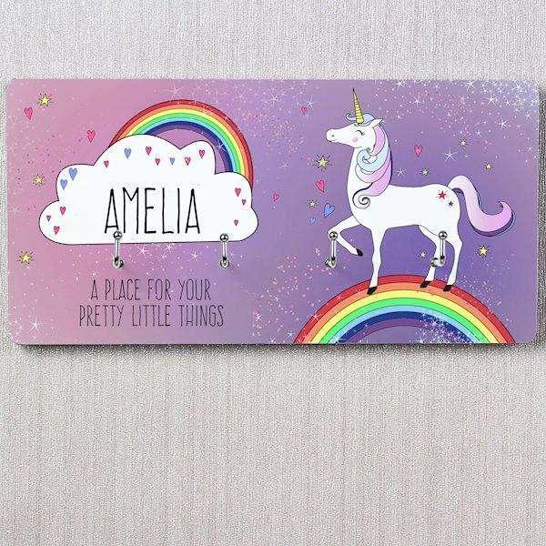 Personalised Unicorn Wall Hooks - Myhappymoments.co.uk