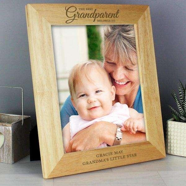 Personalised 8x10 ' The Best Grandparent' Wooden Frame - Myhappymoments.co.uk