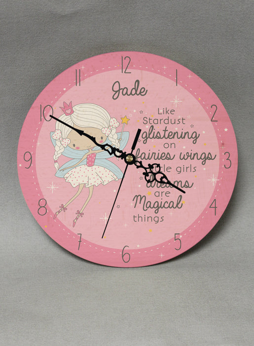 Personalised Fairy Wooden Clock