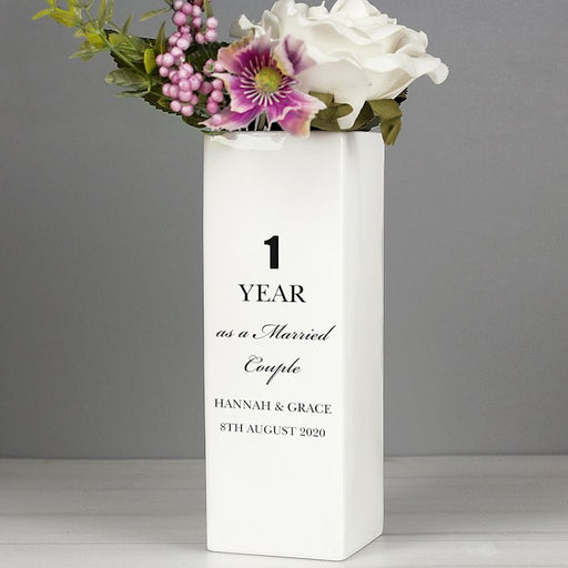 Personalised Anniversary Square Vase From Pukkagifts.uk