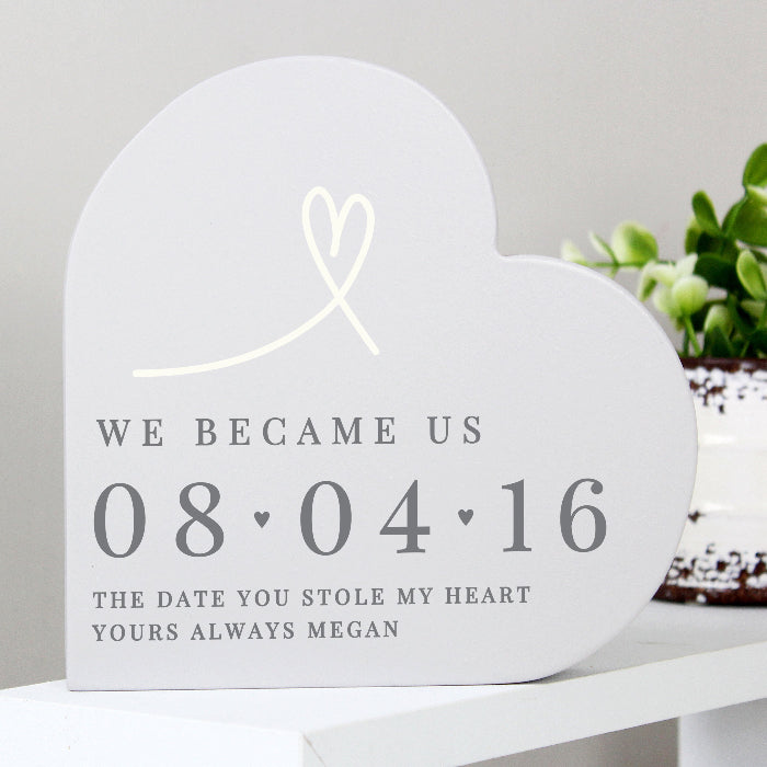 Personalised Wedding Day Keepsake Heart Ornament