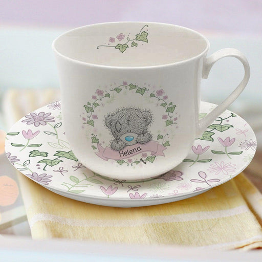 Personalised Me To You Secret Garden Cup & Saucer