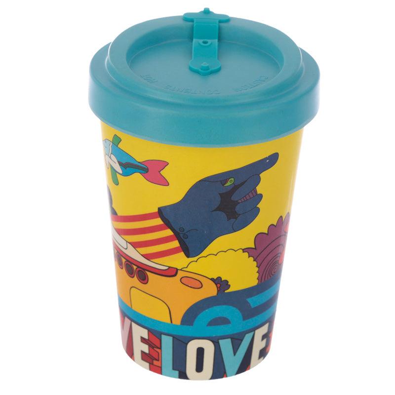 The Beatles Yellow Submarine Reusable Screw Top Bamboo Composite Travel Mug