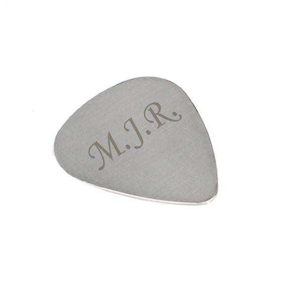 Personalised Initials Silver Plectrum - Myhappymoments.co.uk