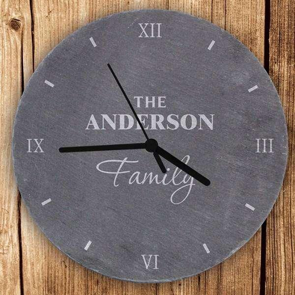 Personalised Family Slate Clock - Myhappymoments.co.uk