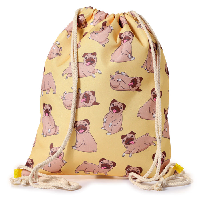 Mopps Pug Drawstring Bag