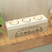 Personalised HOME Triple Tea Light Box | New Home Gift