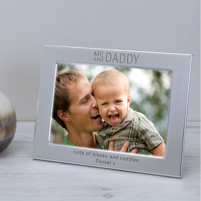 Engraved ME And DADDY Silver Plated Photo Frame