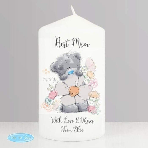 Personalised Me to You Floral Pillar Candle - Myhappymoments.co.uk