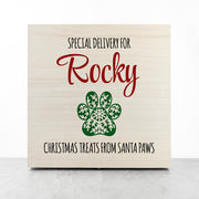 Personalised Pet Paw Christmas Eve Treats Box