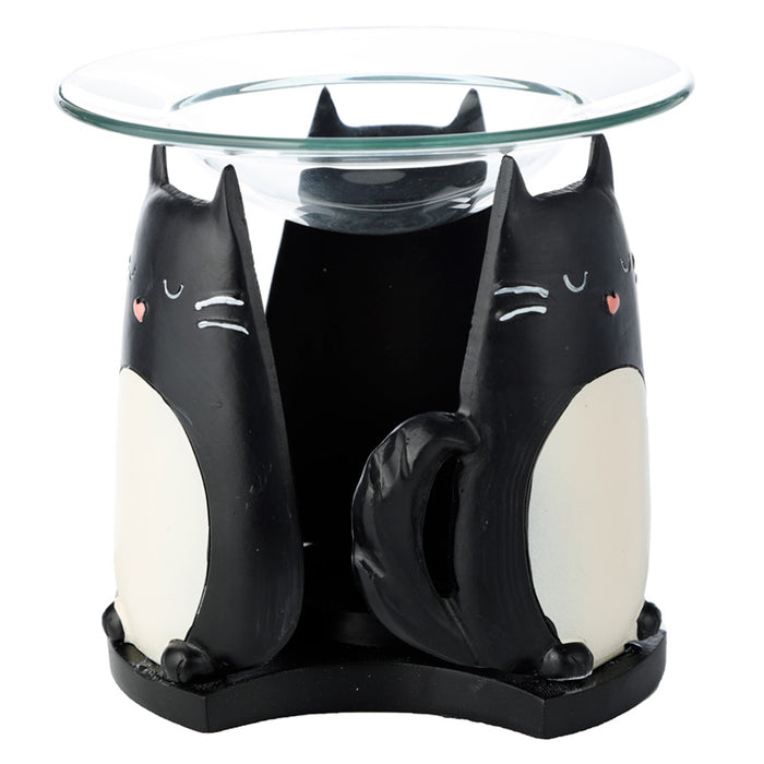 Feline Fine Cat Resin Oil and Wax Burner with Glass Dish
