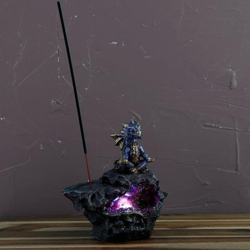 Elements Yoga Dragon LED Crystal Cave Ashcatcher Incense Stick Burner