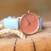 Personalised Ladies Architect Coral Watch With Light Blue Strap