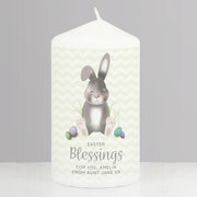 Personalised Easter Bunny Pillar Candle - Myhappymoments.co.uk