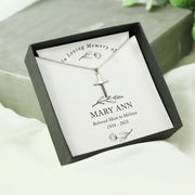 Personalised In Loving Memory Memorial Cross Sentiment Necklace and Box