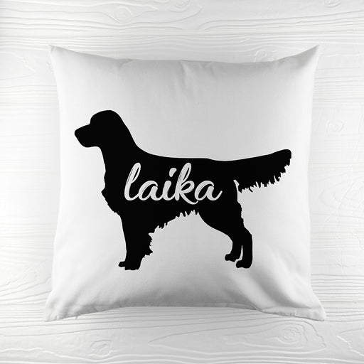 Personalised Golden Retriever Silhouette Cushion Cover - Myhappymoments.co.uk