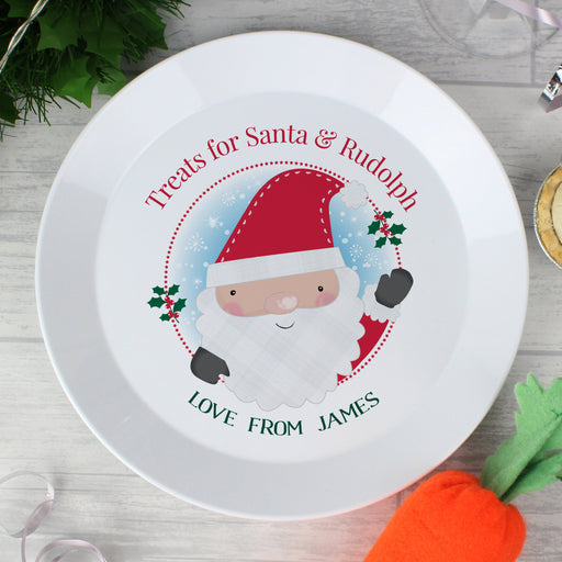 Personalised Santa Christmas Eve Mince Pie Plastic Plate