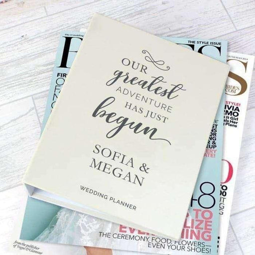 Personalised Our Greatest Adventure Wedding Planner - Myhappymoments.co.uk