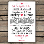 Personalised We Go Together Like Sign - Myhappymoments.co.uk